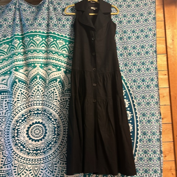 Vintage form fitting flattering vintage black button down dress size 2 - Picture 10 of 12